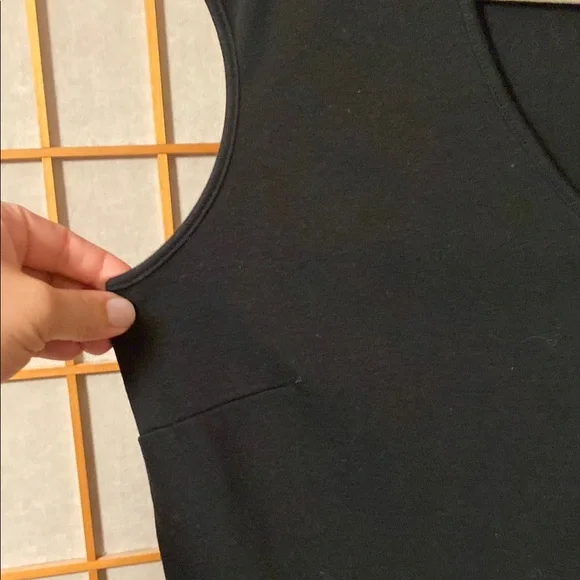 New York & Co Black Cap Sleeve A-line dress 100 % cotton size L - Picture 5 of 8